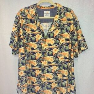 Tommy Bahama Orange and Green Floral Shirt